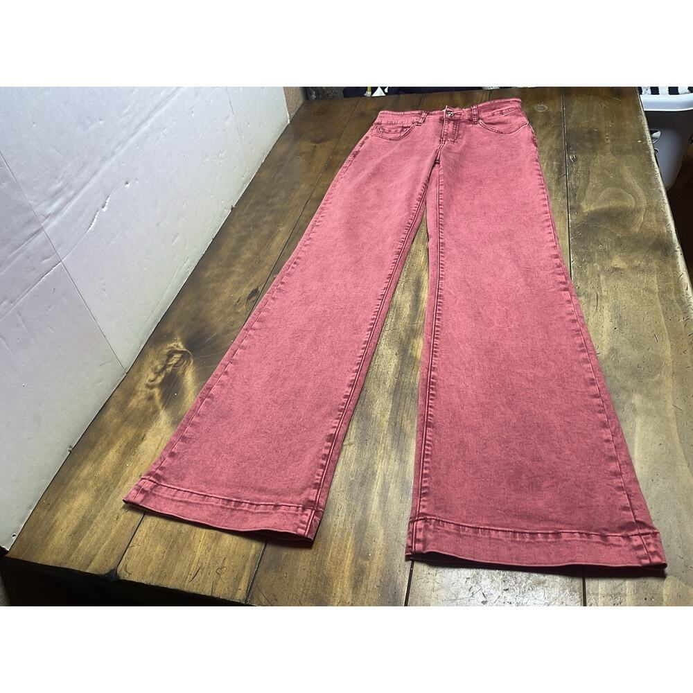 Ranch Dressn Flare Jeans Womens Size Small Red Denim Western Cowgirl